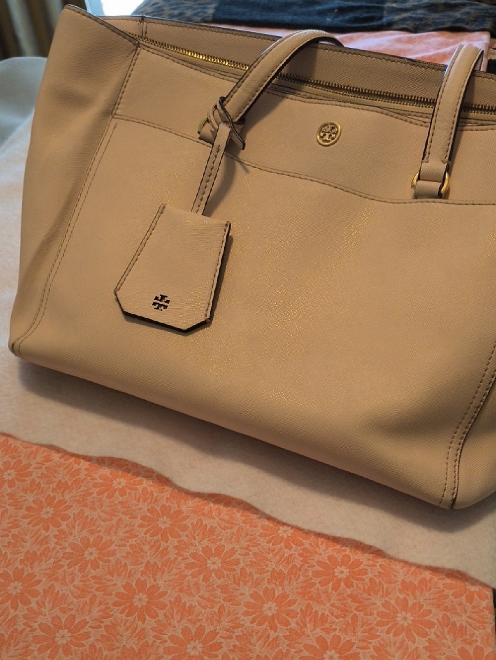 Tory Burch Pink Saffiano tote